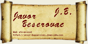 Javor Beserovac vizit kartica
